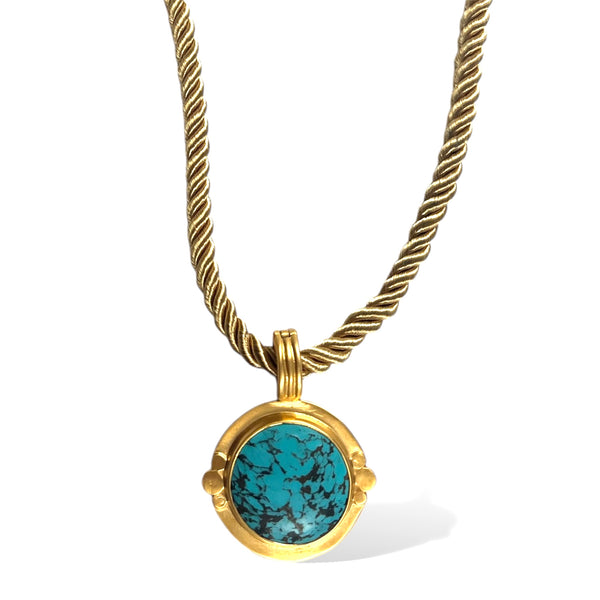 Turquoise Rim Cord Necklace