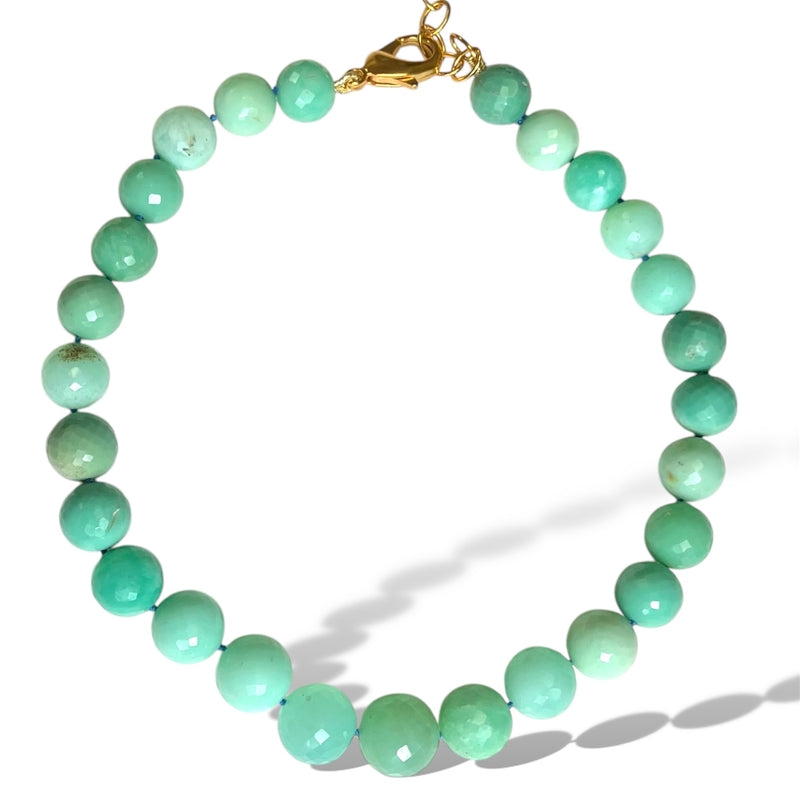 Chrysoprase Knotted Necklace