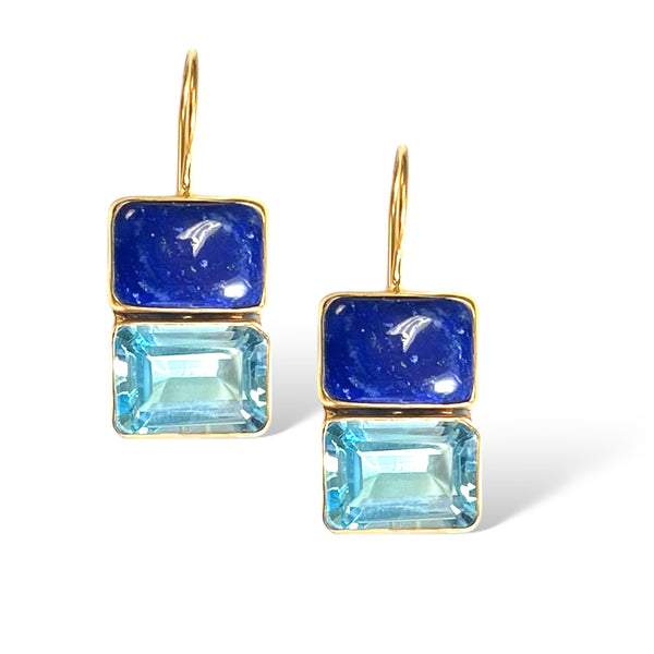 Lapis + EC Blue Topaz Midi Earring