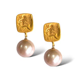 Bacchus Pearl Drop Earring, white or pink