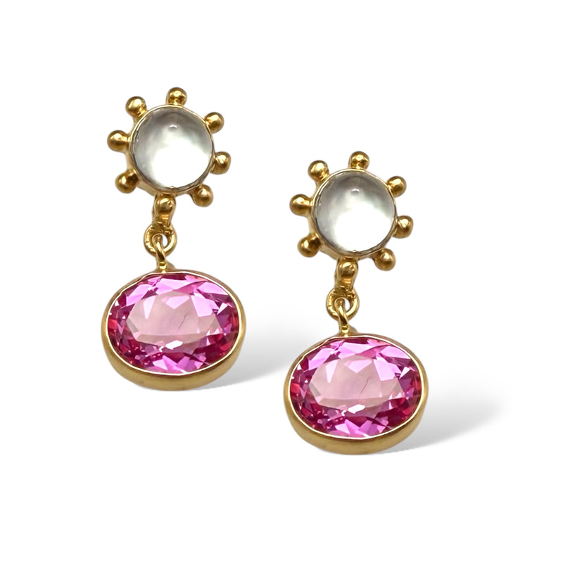 Sapphire and Pearl Pinwheel Earring