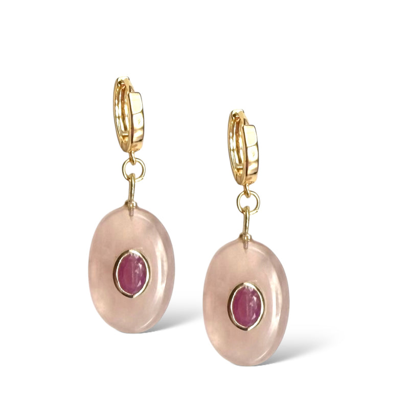 Gem in Gem Earring, 3 gemstone options