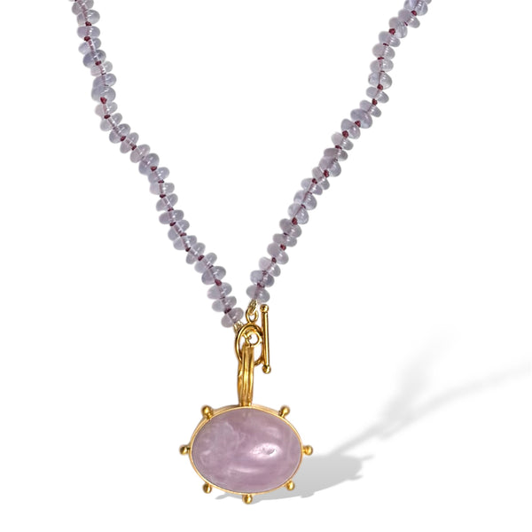 Kunzite Toggle Pendant Necklace