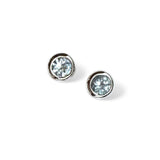 Sterling Topaz Stud Earring, Blue Topaz or Amethyst