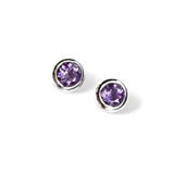Sterling Topaz Stud Earring, Blue Topaz or Amethyst
