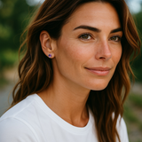 Sterling Topaz Stud Earring, Blue Topaz or Amethyst