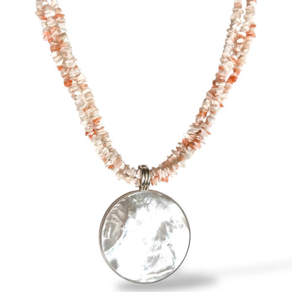 Mother of Pearl Coral Necklace
