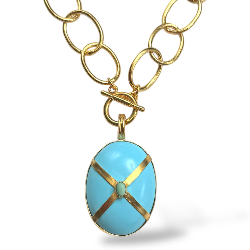 Howlite Turquoise Cross Enhancer