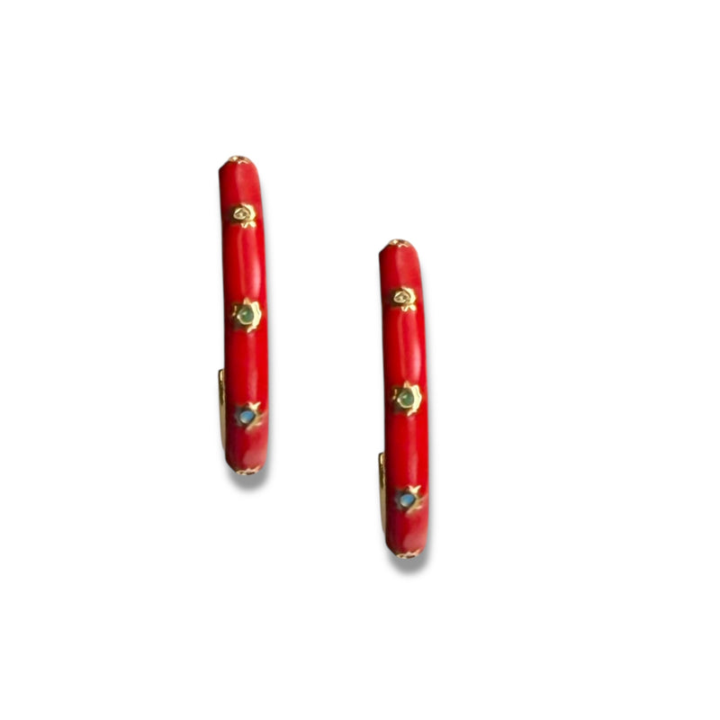 Enamel Hoop Earrings, 3 options