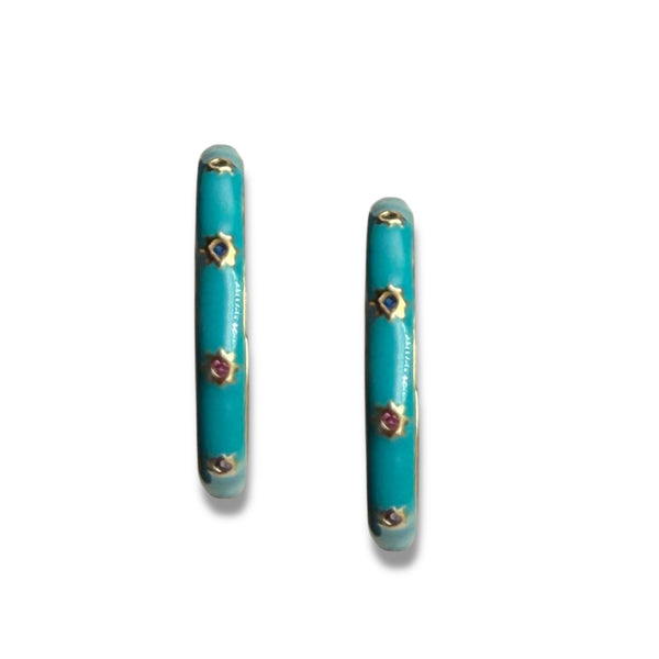 Enamel Hoop Earrings, 3 options