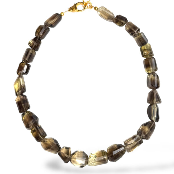 Bicolor Citrine and Quartz Necklace
