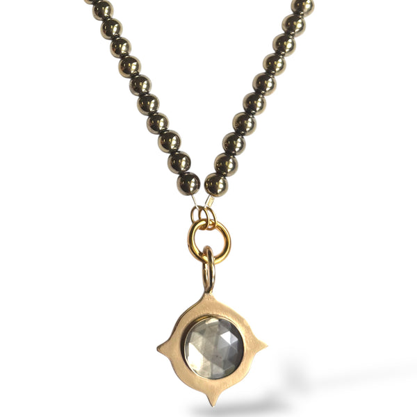 Pyrite Lotus Necklace