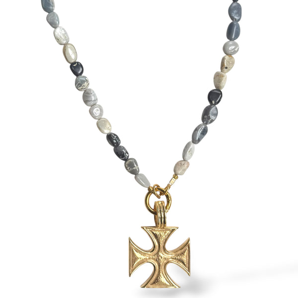 Opal Cross Necklace