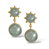 Aquamarine Pinwheel Drop Earrings