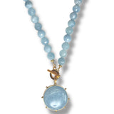 Aquamarine Pinwheel Necklace