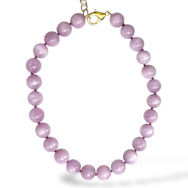 Large Ball Kunzite Necklace