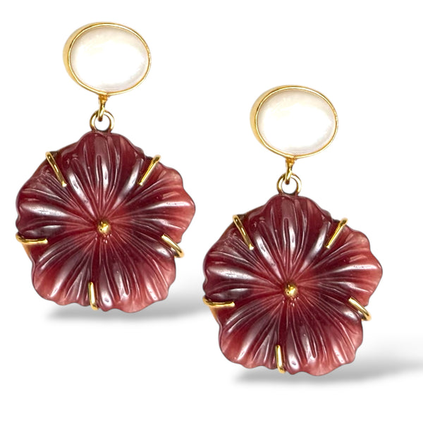 Carved Floral Earring