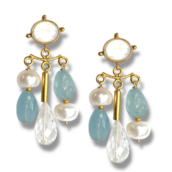 Chandelier Miro Earrings, 2 gemstones options
