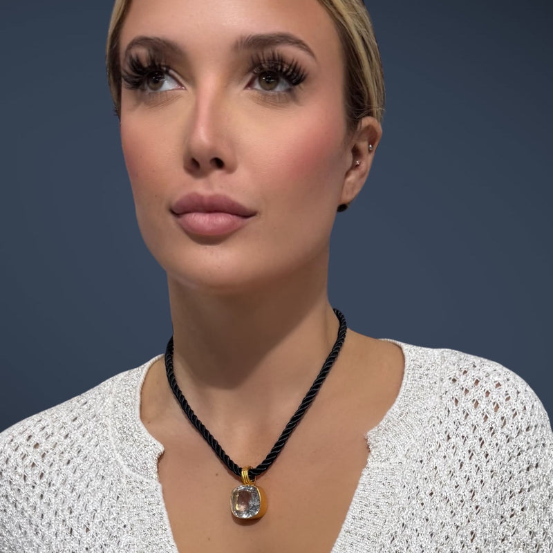Maxi Quartz Pendant on Rope