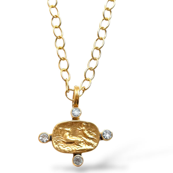 Roman Chariot Topaz Necklace