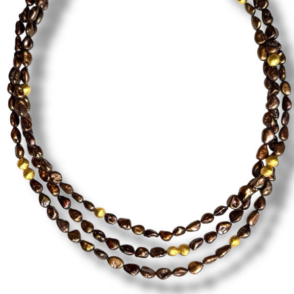 Chocolate Multi Pearl Necklace