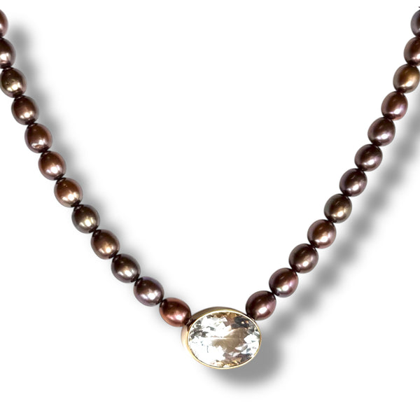 Chocolate Pearl Choker Necklace