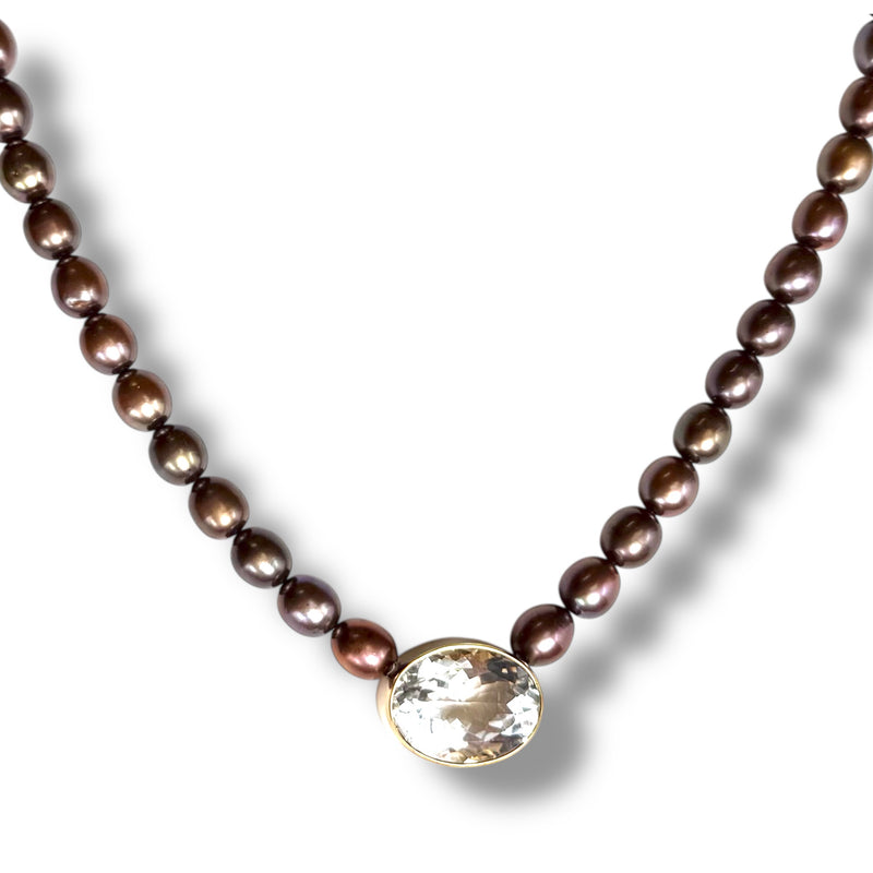 Chocolate Pearl Choker Necklace