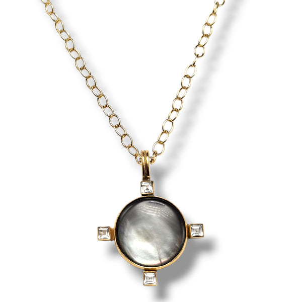 Gray Pearl Topaz Necklace