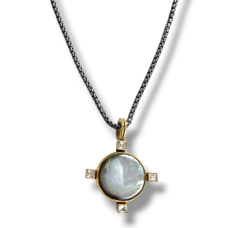 Gray Pearl Topaz Necklace, 2 options