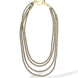 Cascading Pyrite Necklace, 4 row