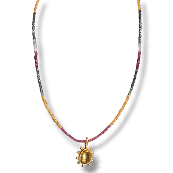Petite Pinwheel Gemstax Necklace