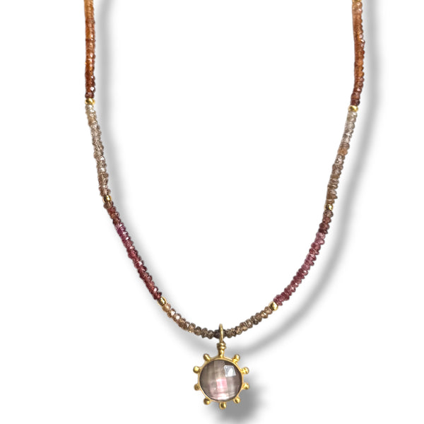 Petite Pinwheel Gemstax Necklace