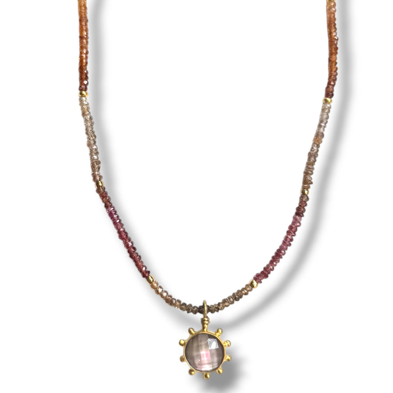 Petite Pinwheel Gemstax Necklace