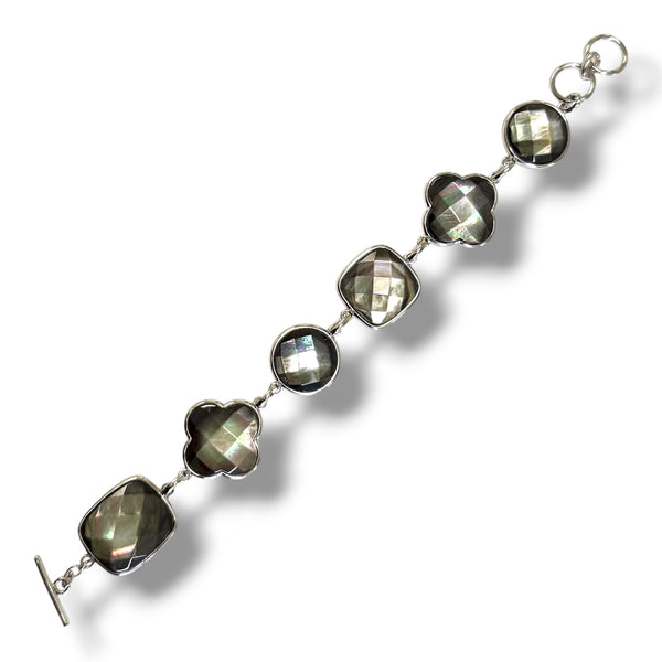 Sterling Gray Mother of Pearl Bracelet