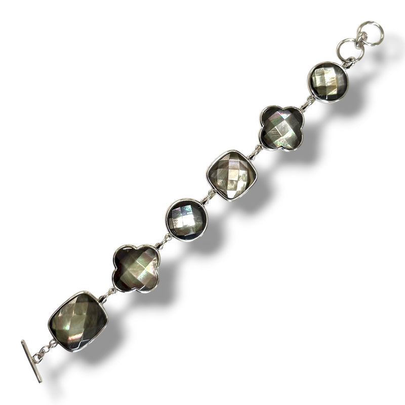 Sterling Gray Mother of Pearl Bracelet