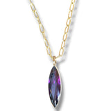 Faceted Amethyst Marquis Necklace
