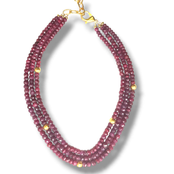 Faceted Ruby Multi Necklace