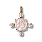 Apollo Intaglio and Rose Quartz Necklace, Enhancer