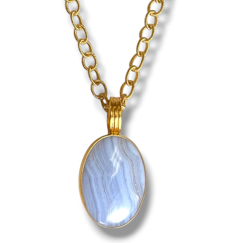 Blue Lace Agate Oval Enhancer
