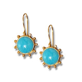 Natural Turquoise Pinwheel Earrings