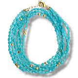 Amazonite Triple Strand Necklace 36”