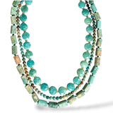 Triple Amazonite and Turquoise Necklace