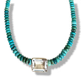 Turquoise + Emerald Cut Necklace