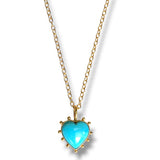 Turquoise Pinwheel Heart Necklace