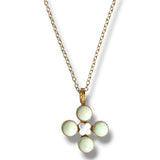 Lemon Chrysoprase Pearl Cross Necklace, Pendant