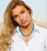 Turquoise Pinwheel Heart Necklace