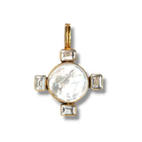 Pearl Topaz Cross Necklace/pendant