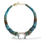 XL Turquoise and Quartz Choker Necklace