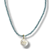 Aquamarine Evil Eye Necklace