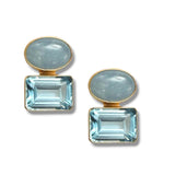 Aquamarine Blue Topaz Double Earring